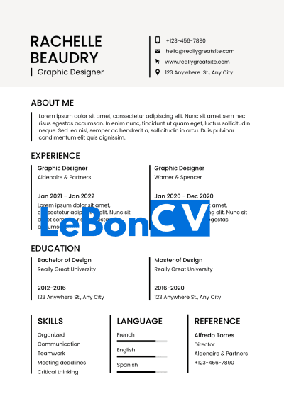 CV assistante maternelle modèle 105