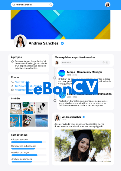 CV community manager Modèle 100