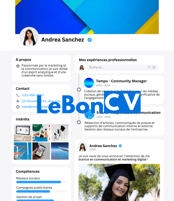 CV community manager Modèle 100