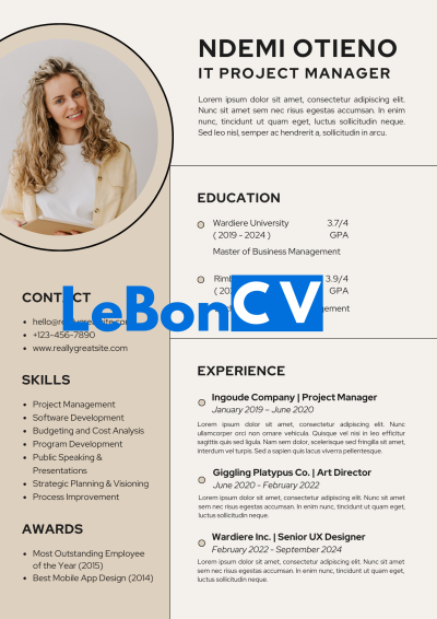 CV community manager Modèle 108