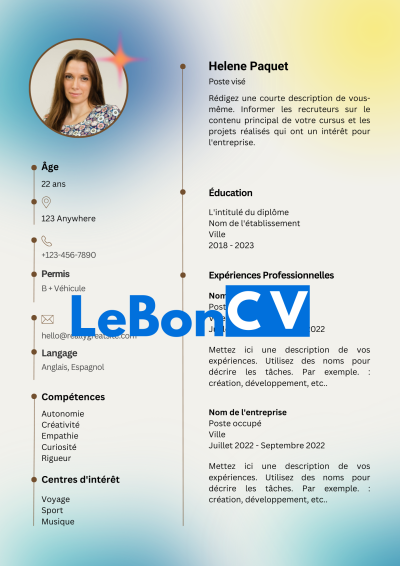 CV infographiste Modèle 103