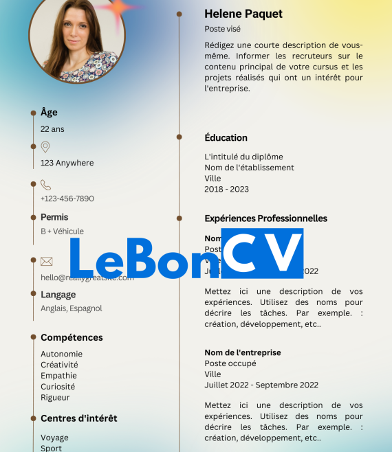 CV infographiste Modèle 103