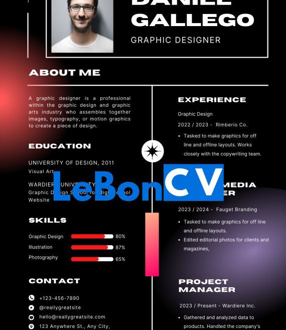 CV infographiste Modèle 104