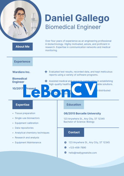 CV secrétaire médical Modèle 100