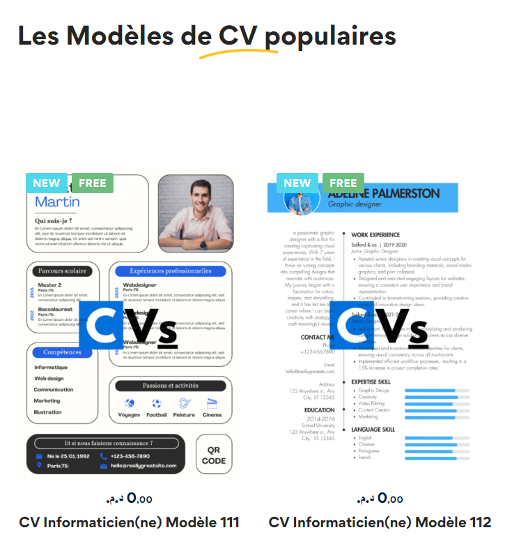 selectionner le cv