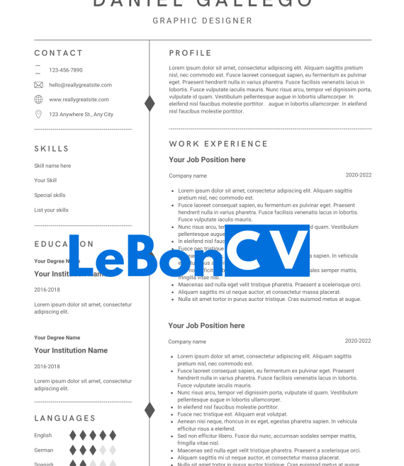 CV avocat modèle 18